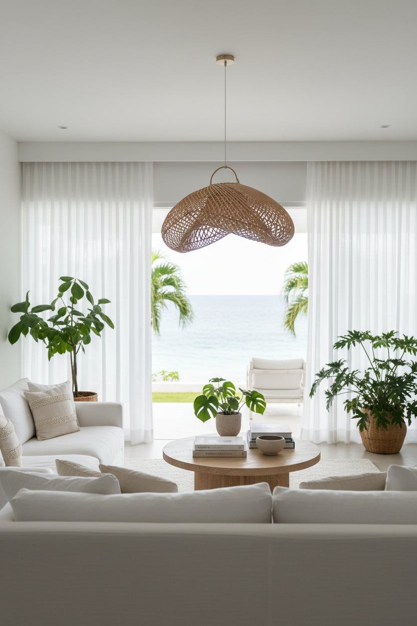 Rattan Cloud Pendant Light
