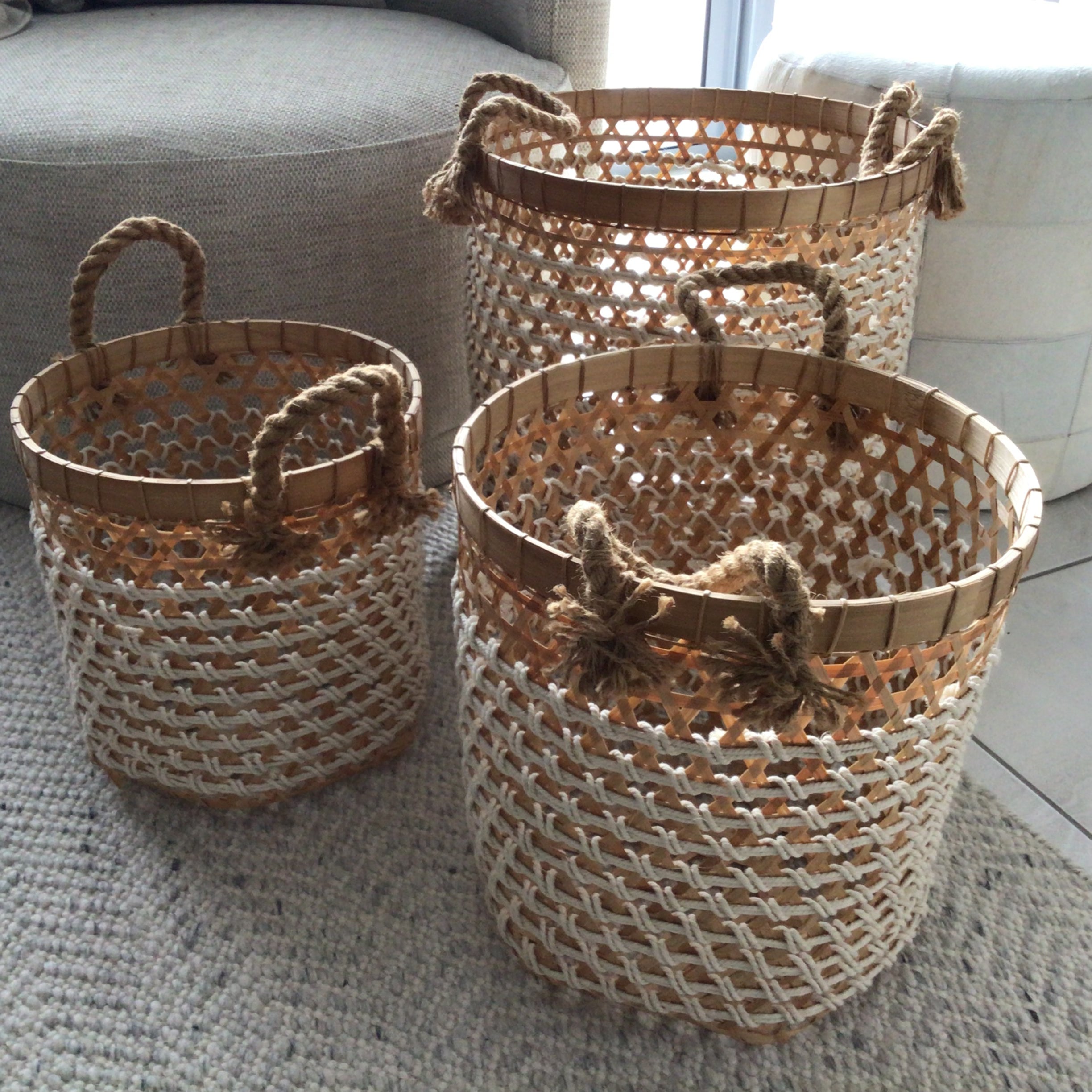 Bali Boho Bamboo and Rope Basket