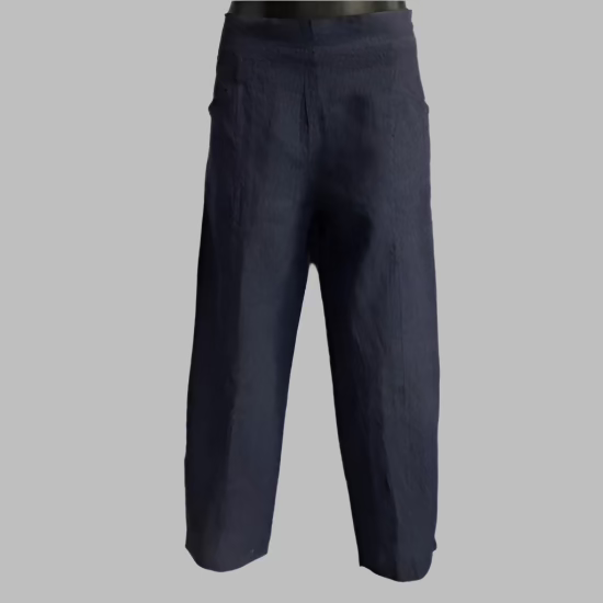 Cargo Pant-Linen-Navy-MadeinItaly