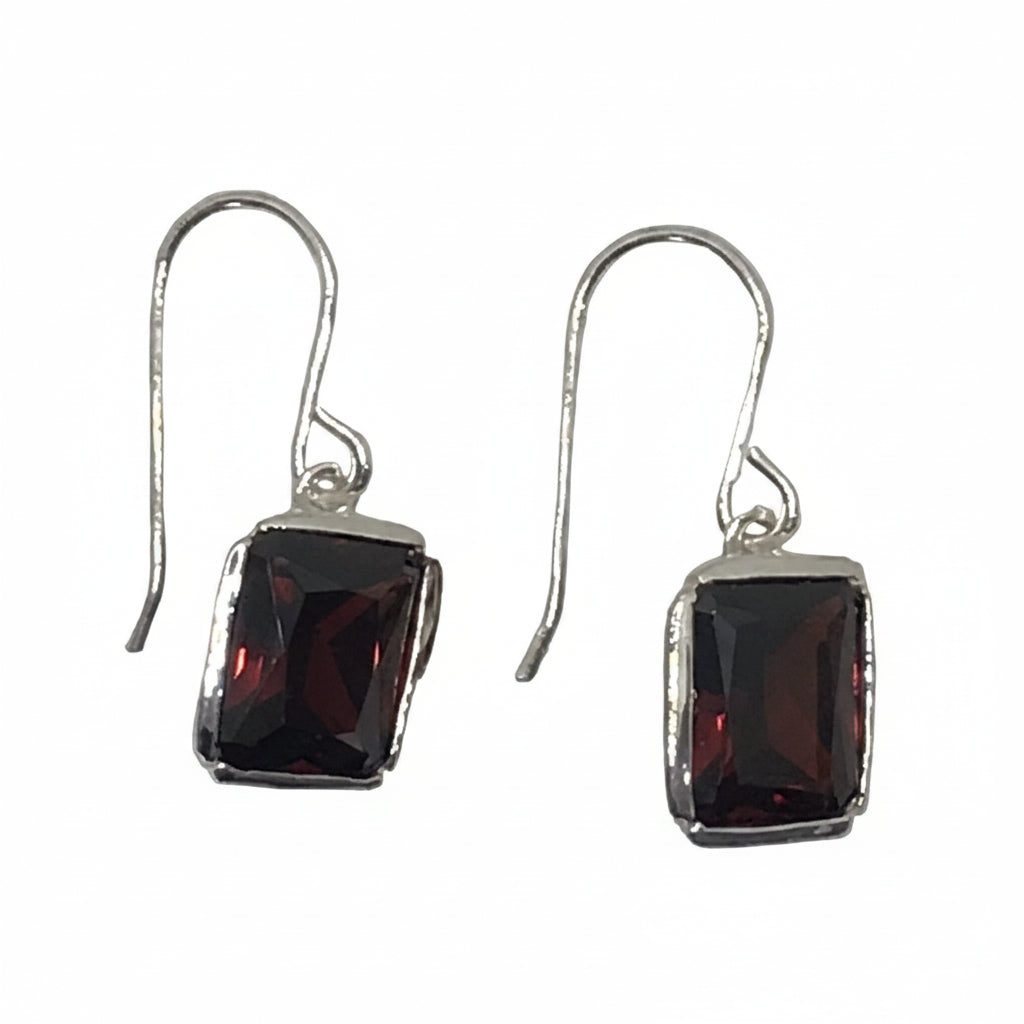 Solid Square Claret Earrings