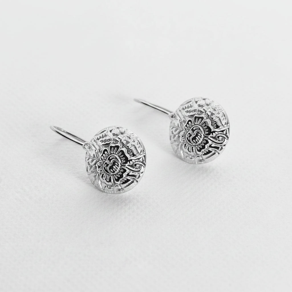 Floral Disk Earrings