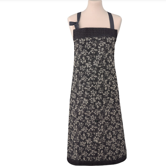 Le Jacquard Francais Apron Slow Life Mini in Carbon colour
