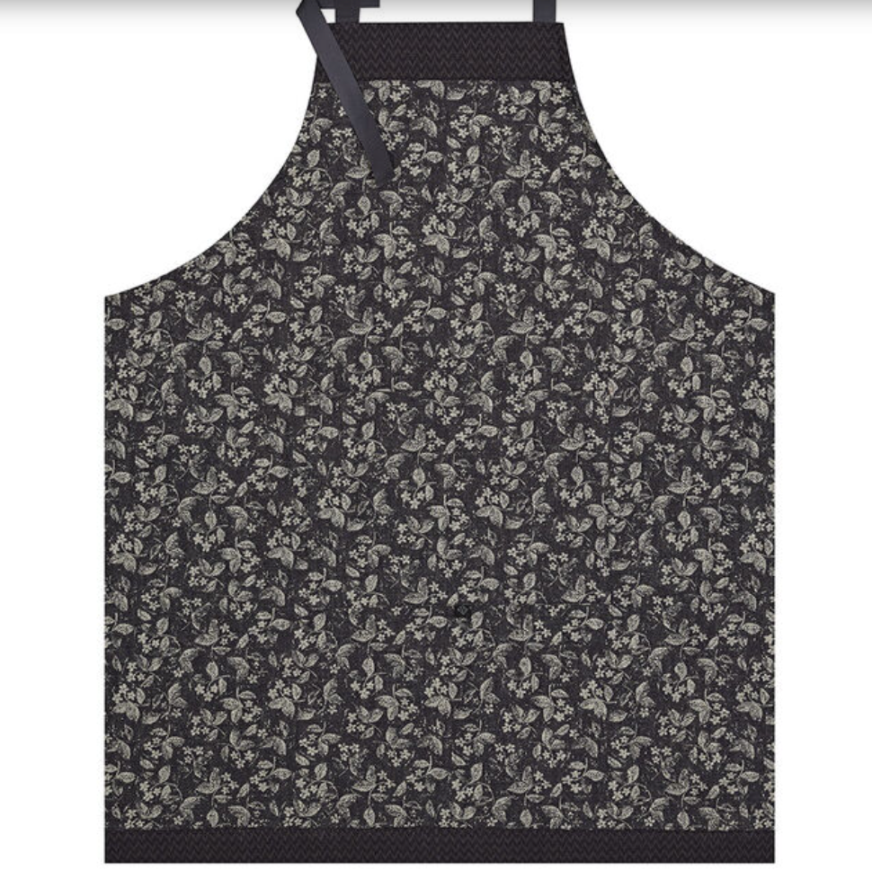 Le Jacquard Francais Apron Slow Life Mini in Carbon colour