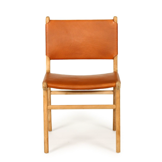 Pasadena Leather Side Chair Tan