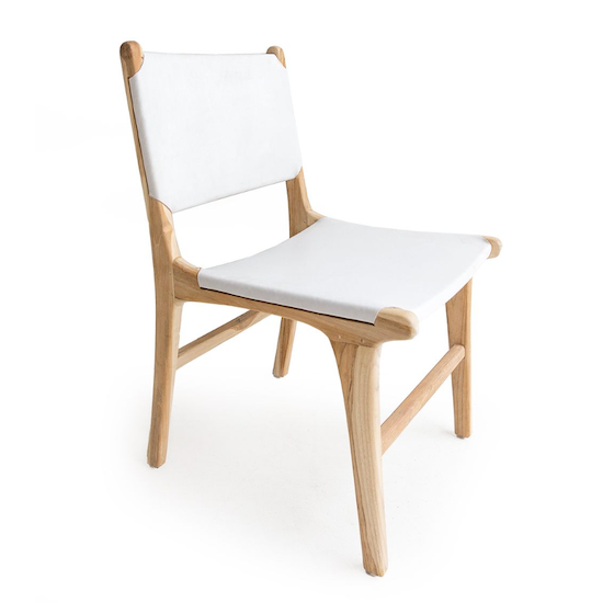 Pasadena Leather Side Chair White