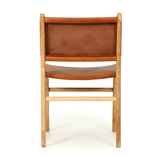 Pasadena Leather Side Chair Tan