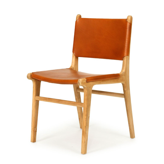 Pasadena Leather Side Chair Tan