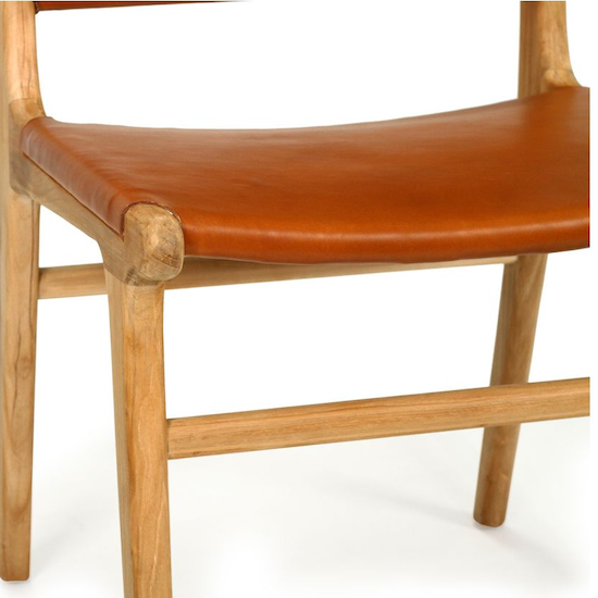 Pasadena Leather Side Chair Tan
