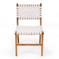 Pasadena Woven Leather Side Chair - White