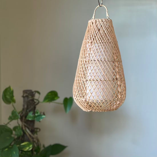Rattan Teardrop Pendant Light