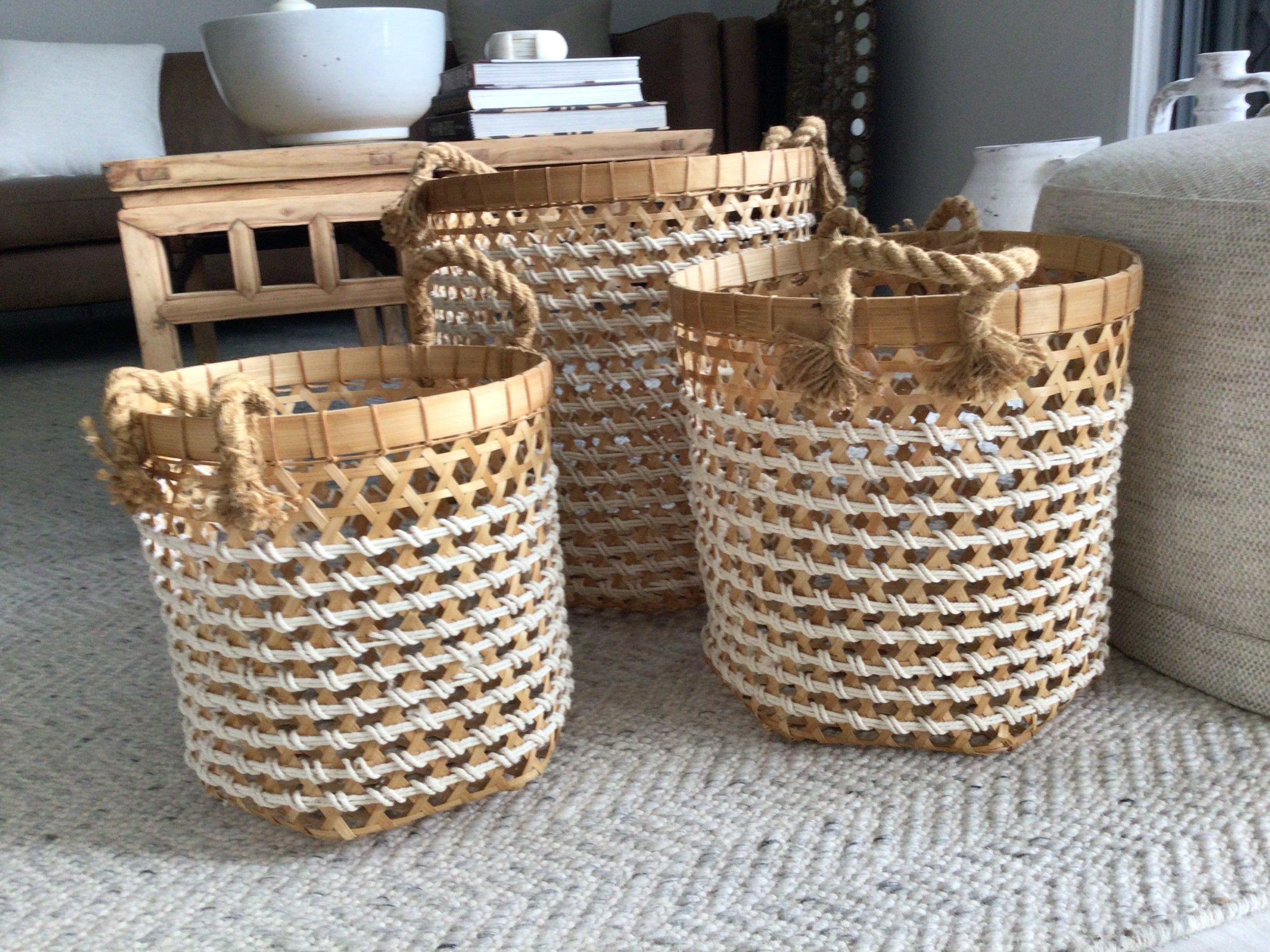 Bali Boho Bamboo and Rope Basket
