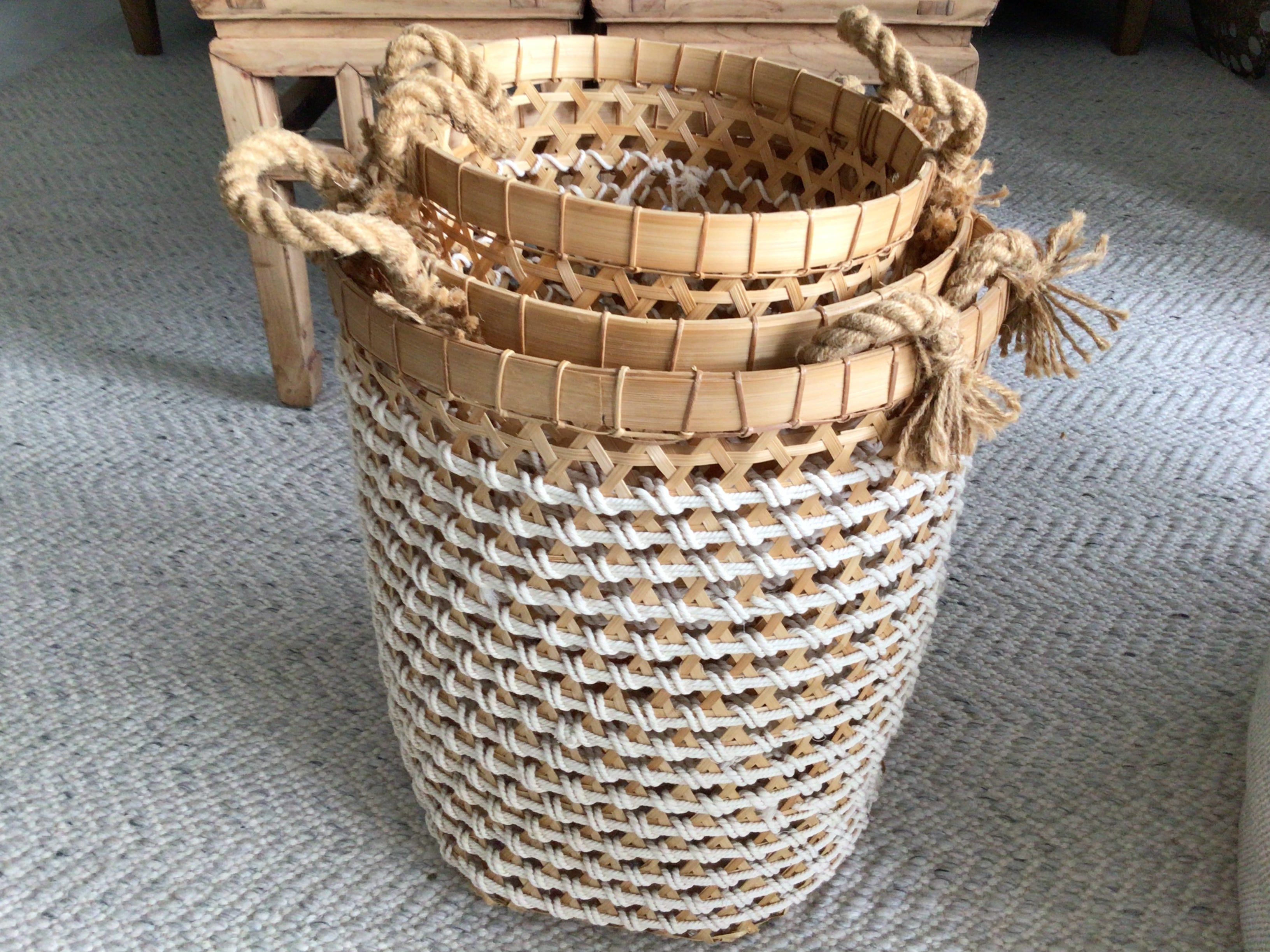 Bali Boho Bamboo and Rope Basket