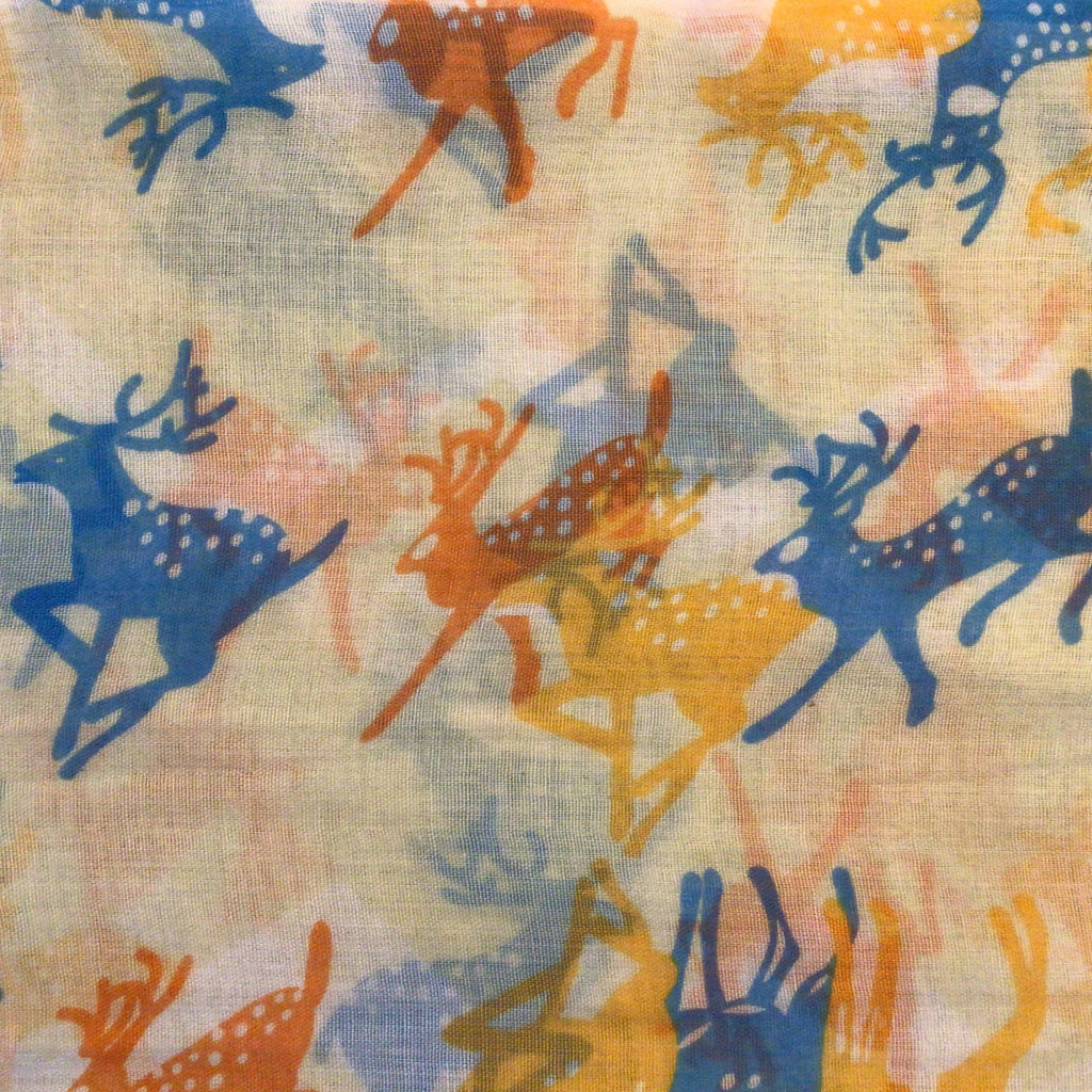 Scarf Deers on the Run Cream
