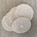 Coastal Coasters Rattan and White