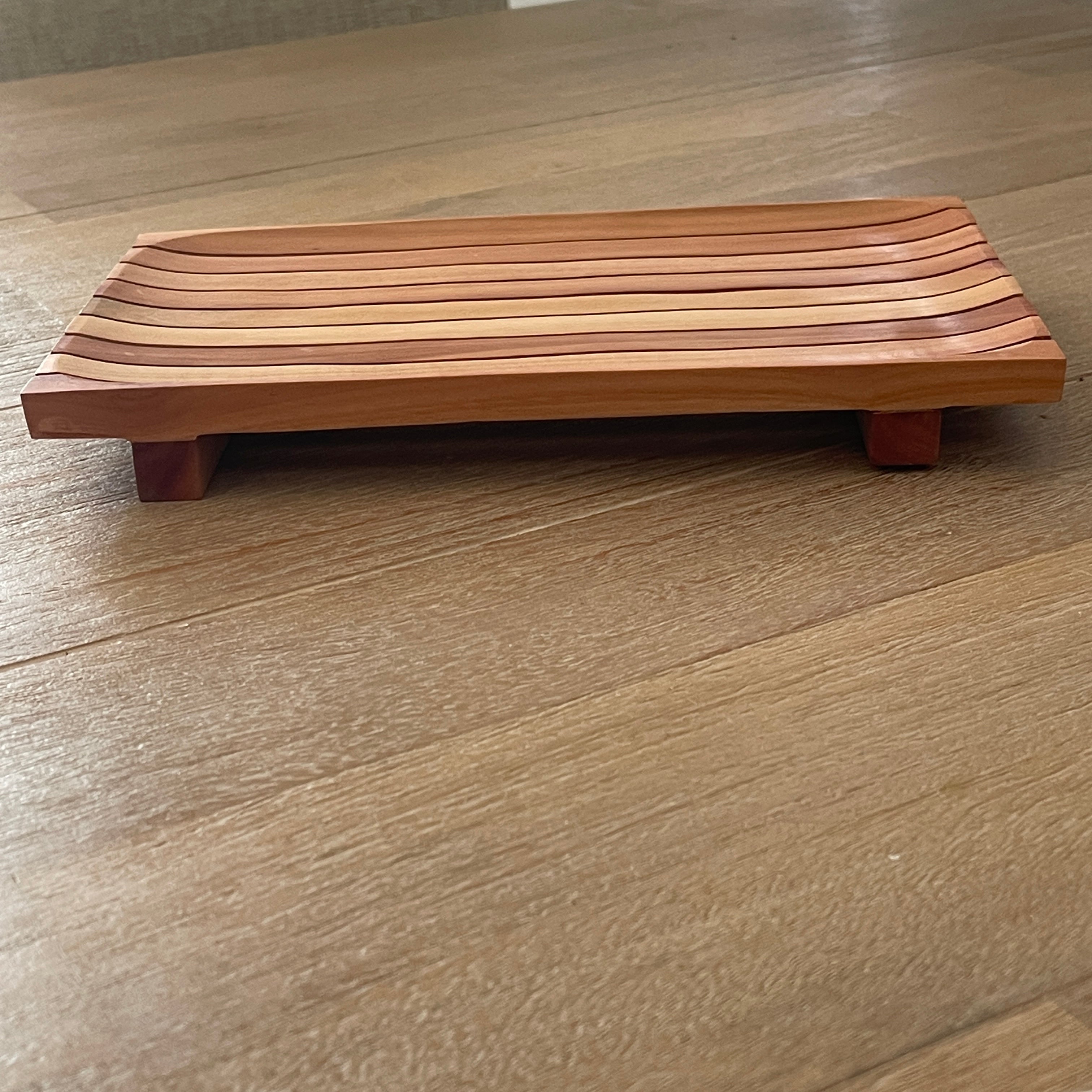 Long teak soap dish