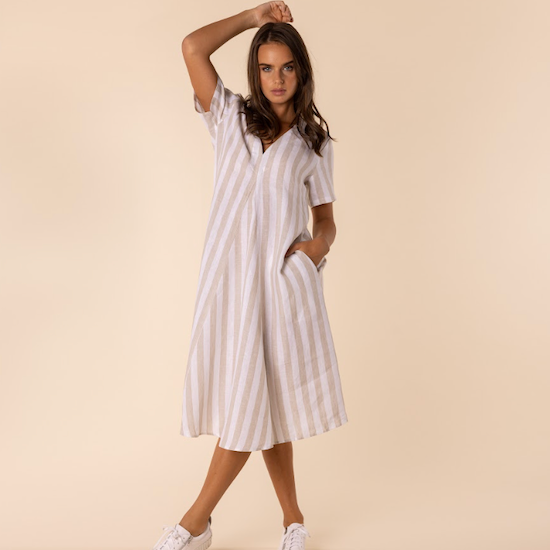 Linen Stripe Dress