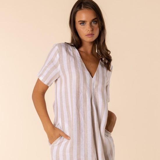 Linen Stripe Dress