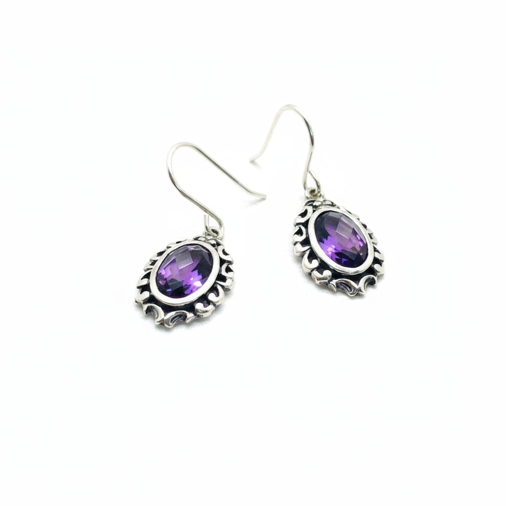 Rome Filigree Amethyst  Earrings