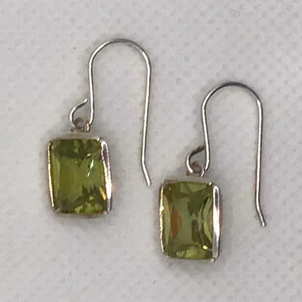Solid Square Citrine Earrings