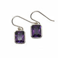 Solid Square Amethyst Earrings