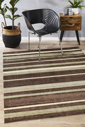City Stylish Stripe Rug Brown Beige