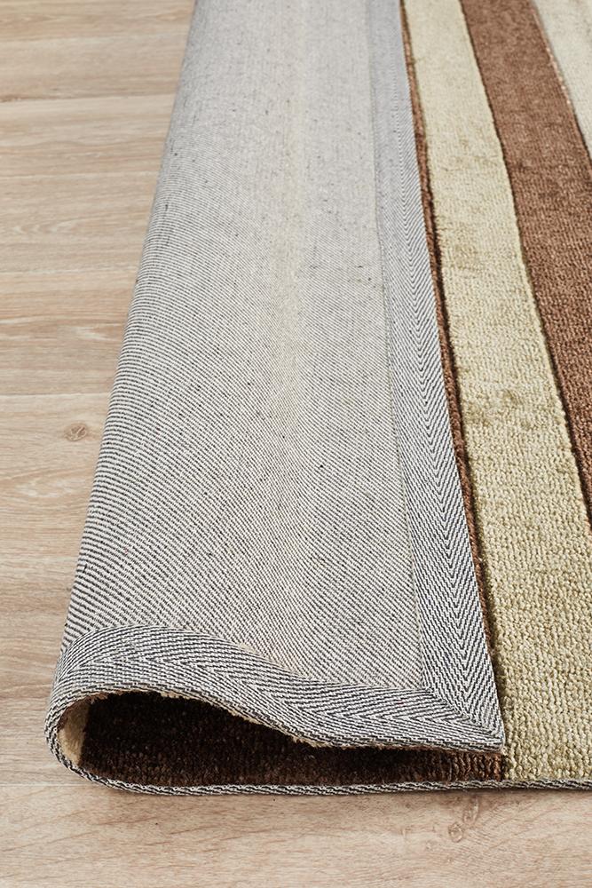 City Stylish Stripe Rug Brown Beige