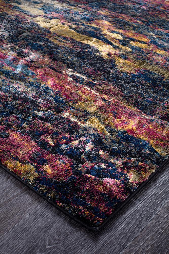 Dreamscape Splash Modern Midnight Runner Rug