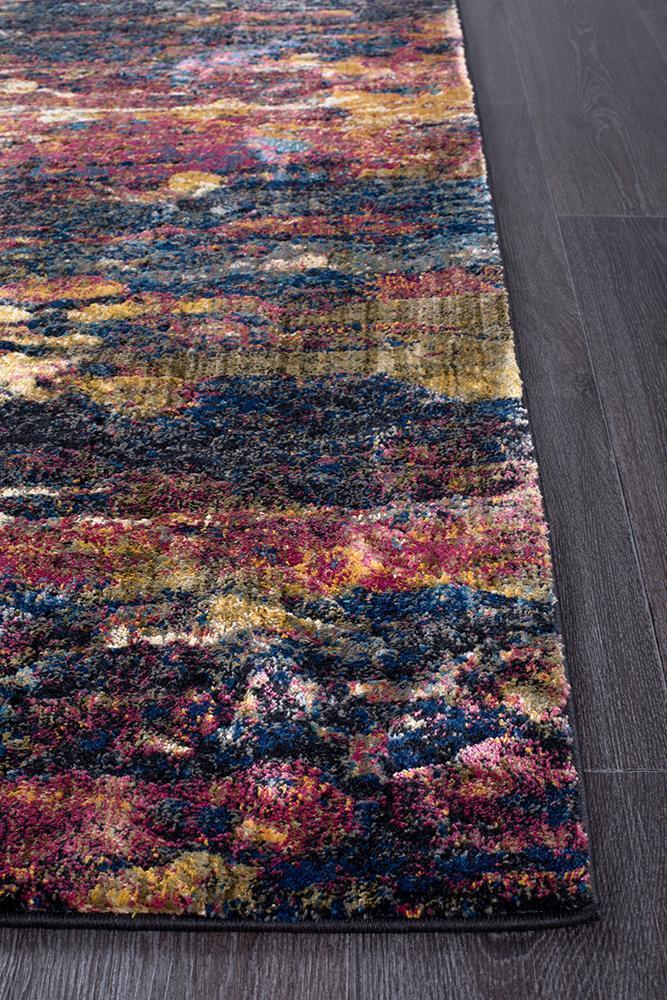 Dreamscape Splash Modern Midnight Runner Rug