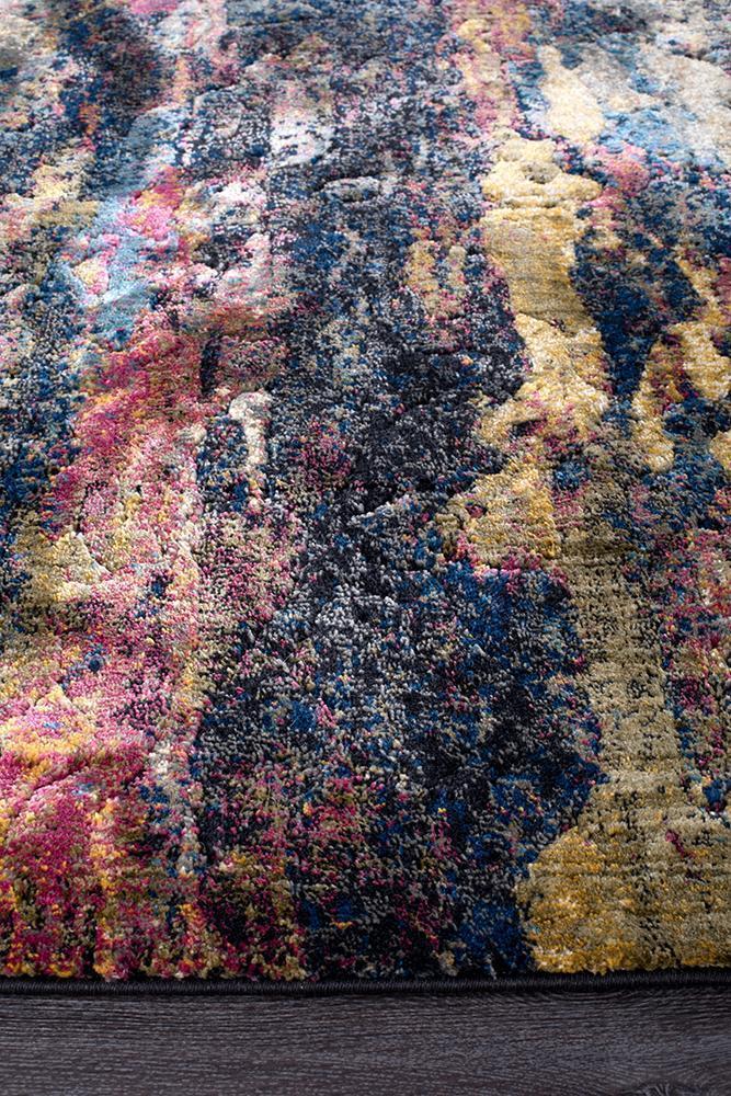 Dreamscape Splash Modern Midnight Runner Rug