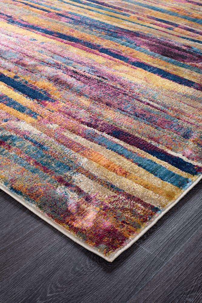 Dreamscape Strokes Modern Raspberry Rug