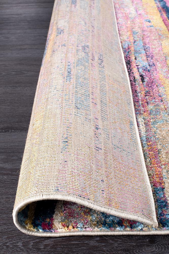 Dreamscape Strokes Modern Raspberry Rug