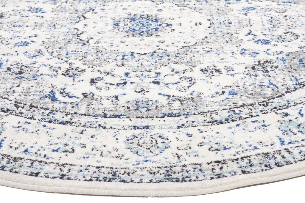 Evoke Mist White Transitional Round Rug