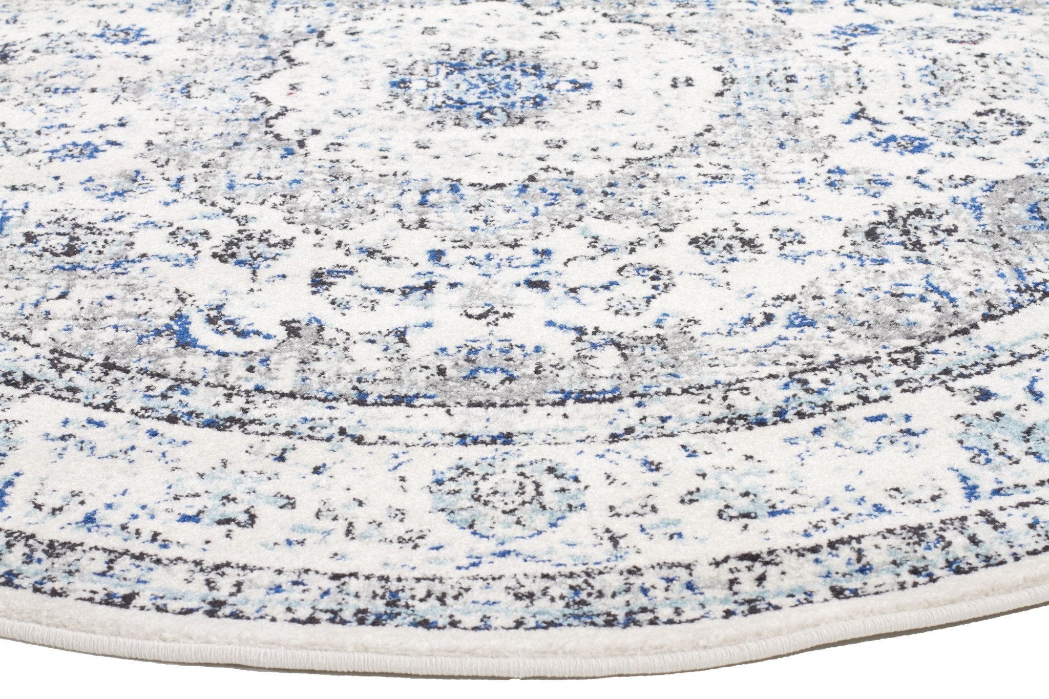 Evoke Mist White Transitional Round Rug