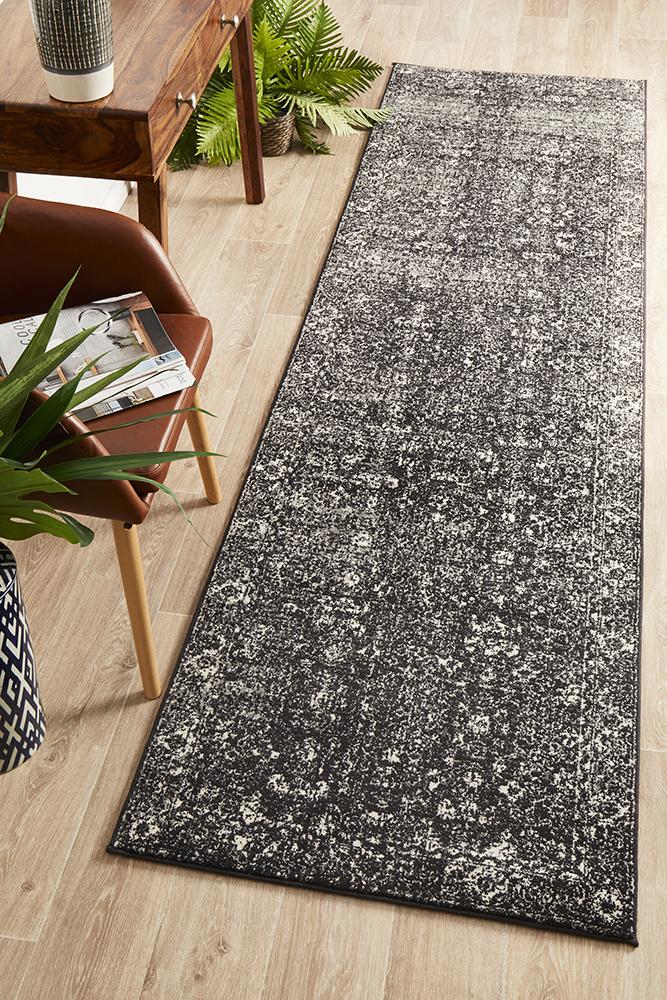 Evoke Estella Charcoal Transitional Runner Rug