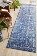 Evoke Oasis Navy Transitional Runner Rug