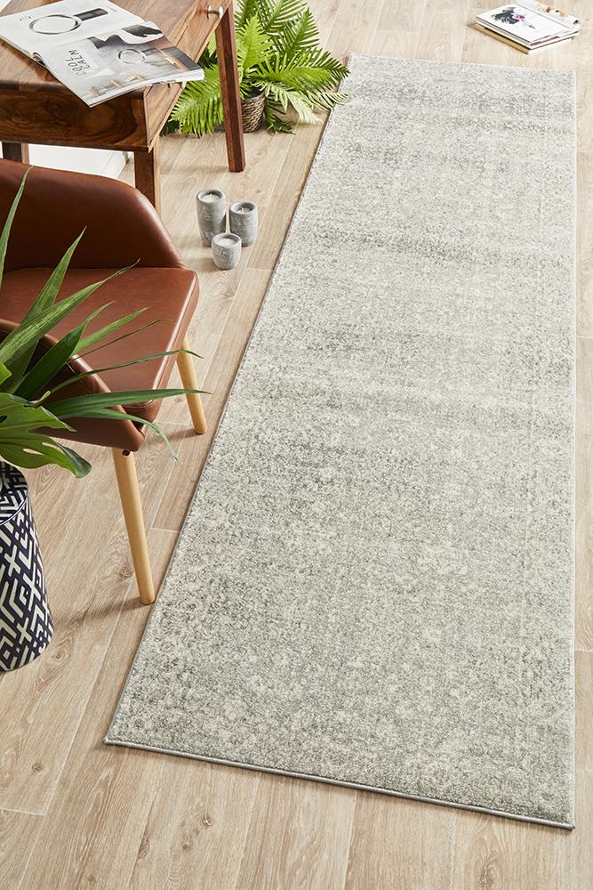 Evoke Shine Silver Transitional Runner Rug