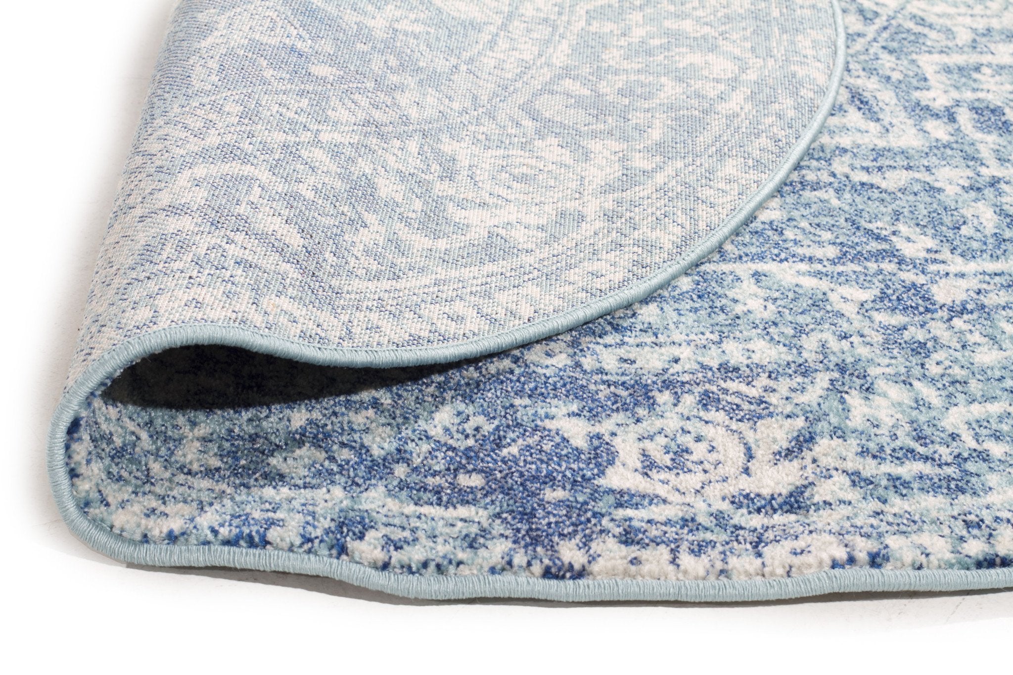 Evoke Muse Blue Transitional Round Rug