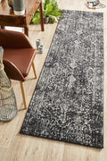 Evoke Scape Charcoal Transitional Runner Rug