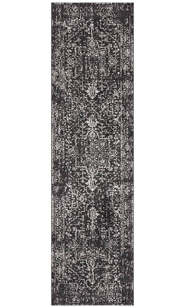 Evoke Scape Charcoal Transitional Runner Rug