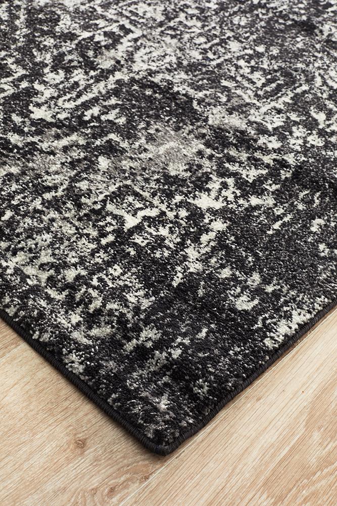 Evoke Scape Charcoal Transitional Runner Rug