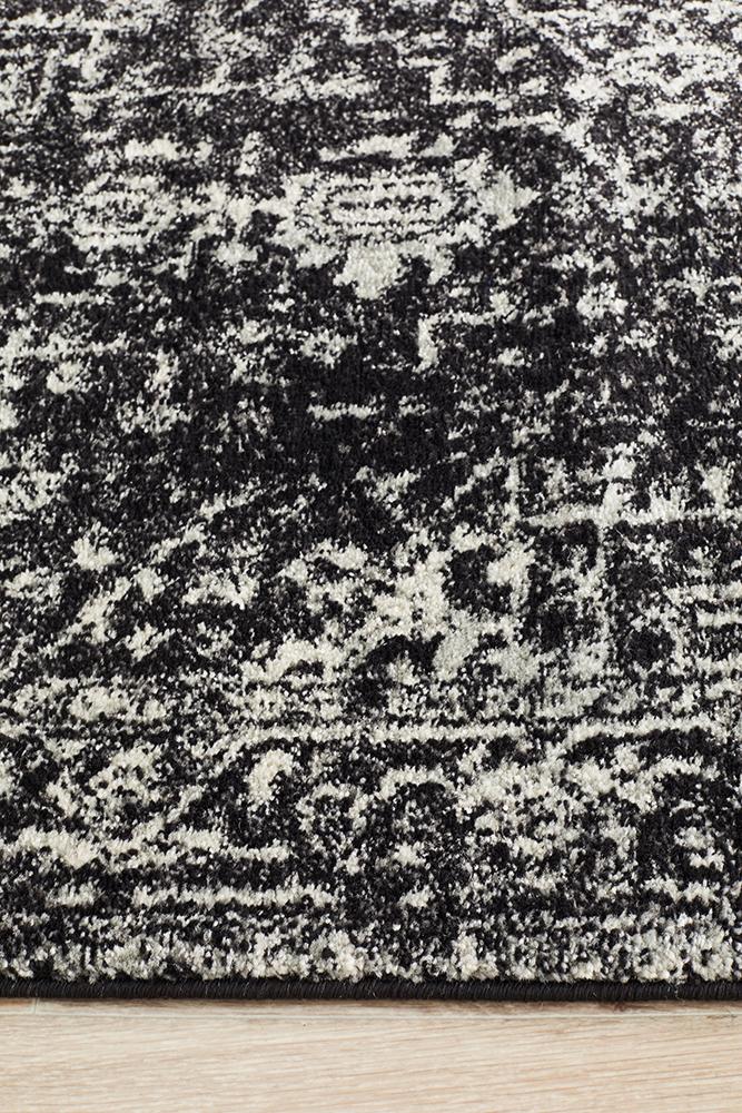 Evoke Scape Charcoal Transitional Runner Rug