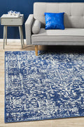 Evoke Contrast Navy Transitional Rug