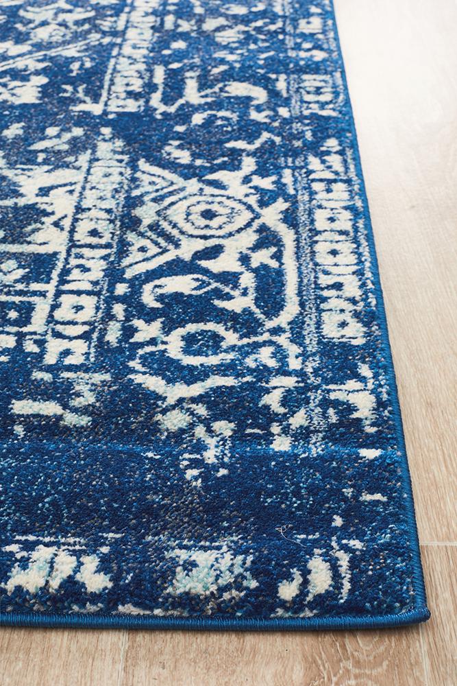 Evoke Contrast Navy Transitional Rug