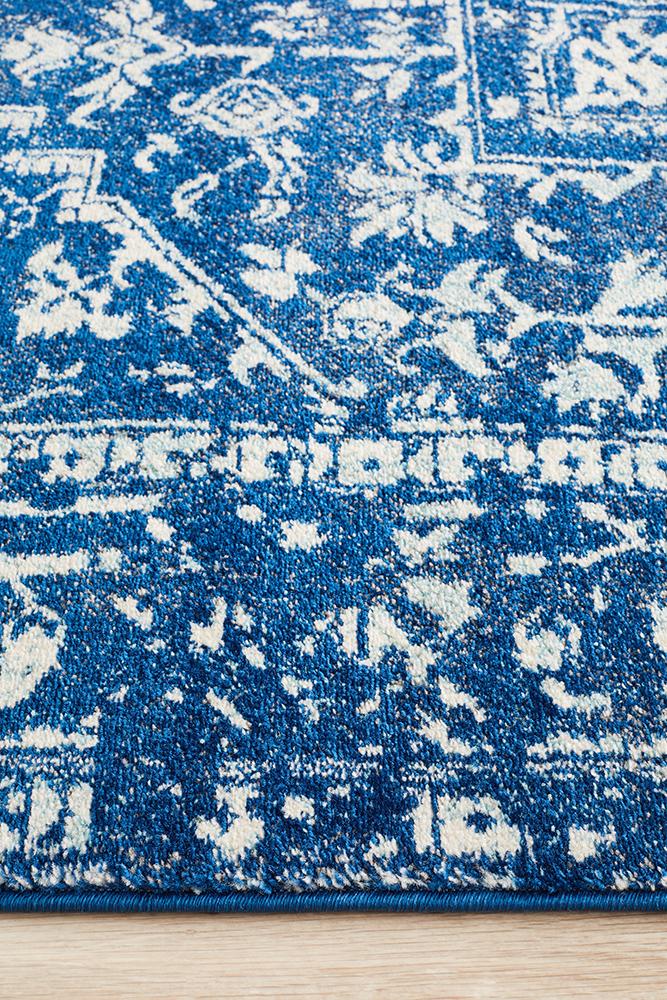 Evoke Contrast Navy Transitional Rug