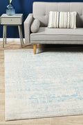 Evoke Glacier White Blue Transitional Rug