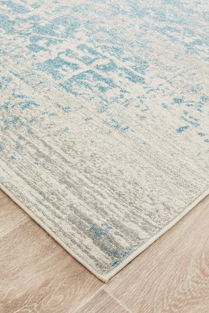 Evoke Glacier White Blue Transitional Rug