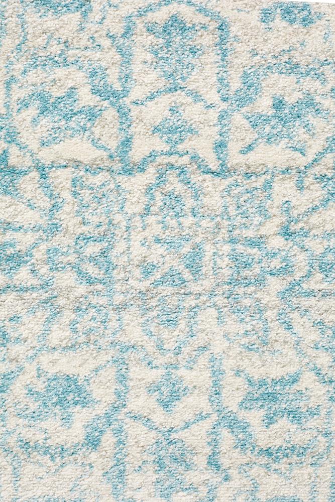 Evoke Glacier White Blue Transitional Rug