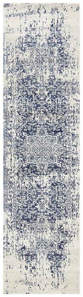 Evoke Horizon White Navy Transitional Rug