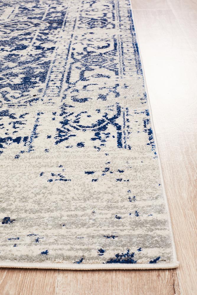 Evoke Horizon White Navy Transitional Rug