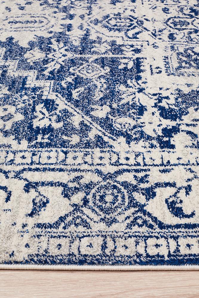 Evoke Horizon White Navy Transitional Rug